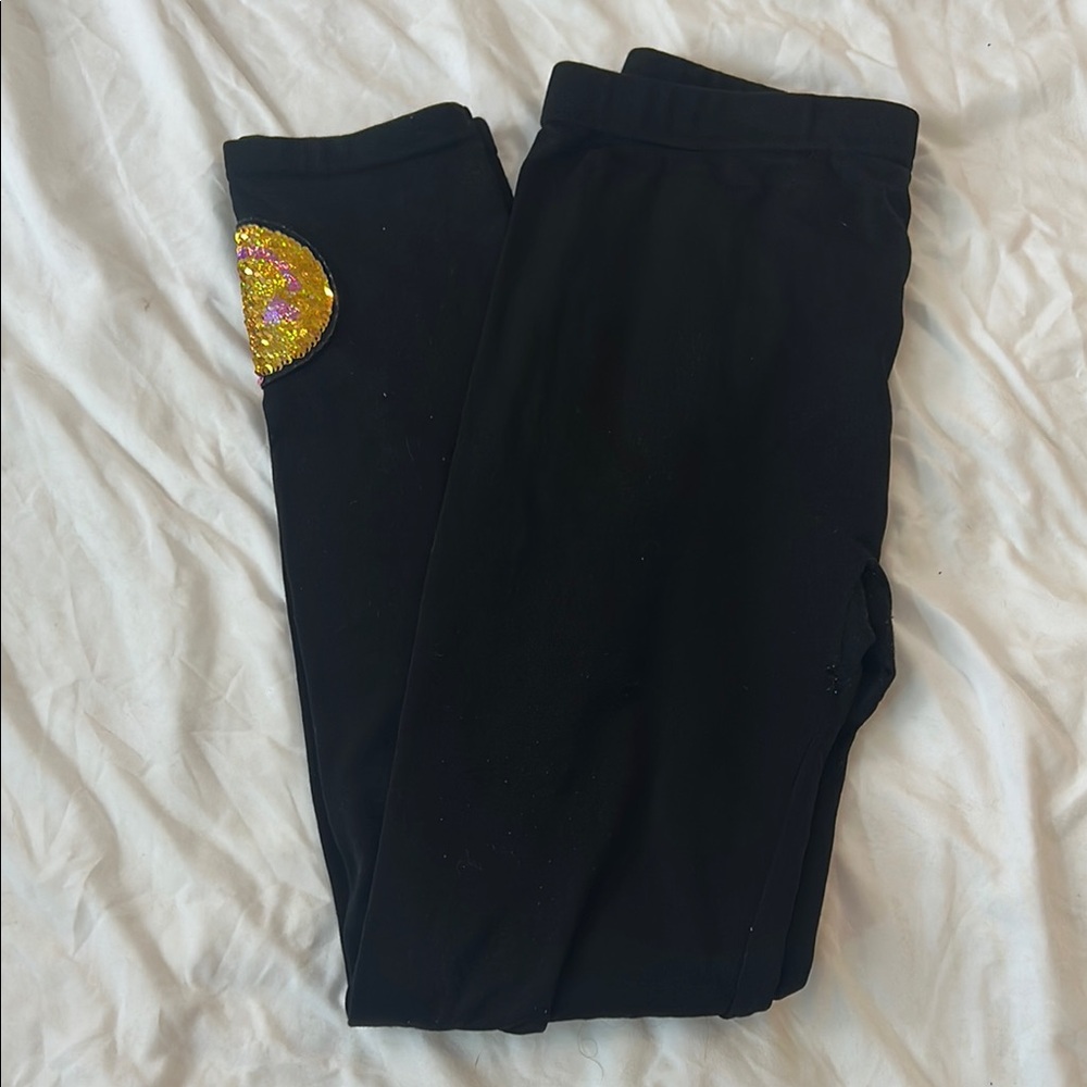 The Children's Place Black and Yellow Leggings with Emblem